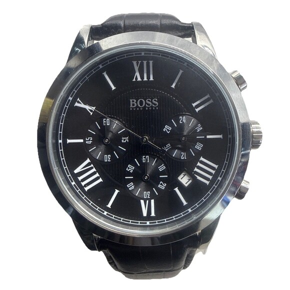 Boss Hugo Boss Ambassador 1512574 Chronograph watch/ Black leather band main image 4